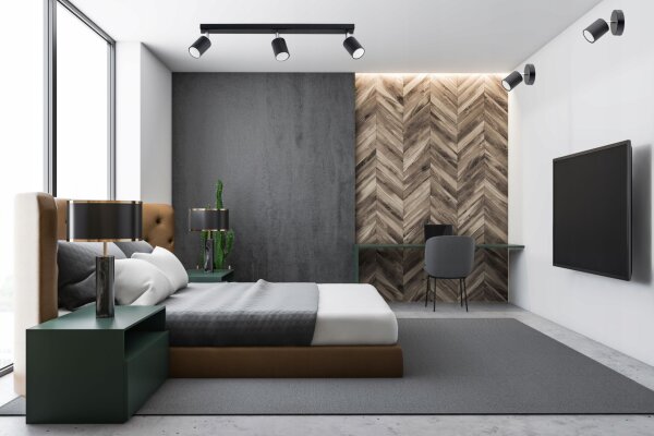 Deckenspot verstellbar Schwarz 3-flammig GU10 L:60 cm Leuchte