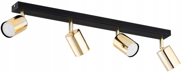 Deckenspot verstellbar Schwarz Gold Metall GU10 L:60 cm Leuchte