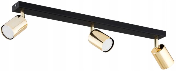 Deckenspot schwenkbar Metall Schwarz Gold GU10 L:60 cm Leuchte