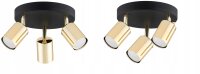 Deckenspot verstellbar Schwarz Gold Metall GU10 B:20 cm