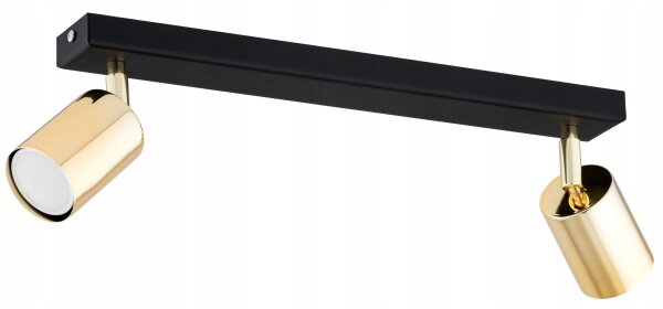 Deckenspot schwenkbar Metall Schwarz Gold GU10 L:40 cm Leuchte