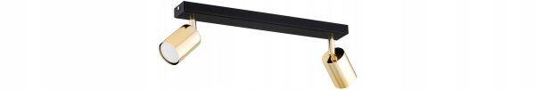 Deckenspot schwenkbar Metall Schwarz Gold GU10 L:40 cm Leuchte