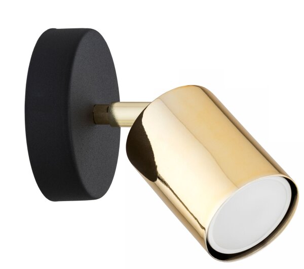 Wandspot schwenkbar Schwarz Gold Metall GU10 B:55 cm Leuchte