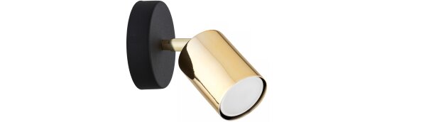 Wandspot schwenkbar Schwarz Gold Metall GU10 B:55 cm
