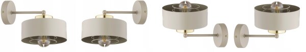 Wandleuchte Metall Beige Gold E27 L:20 cm Modern Leuchte