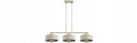 Pendelleuchte 3-flammig Beige Gold Metall E27 L:70 cm