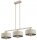 Pendelleuchte 3-flammig Beige Gold Metall E27 L:70 cm Leuchte