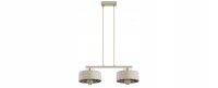 Pendelleuchte 2-flammig Beige Gold E27 L:50 cm Metall