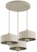Pendelleuchte 3-flammig Beige Gold E27 B:30 cm Metall