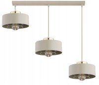 Hängelampe 3-flammig Beige Gold Metall E27 L:60 cm