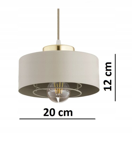 Hängelampe 2-flammig Beige Gold E27 L:40 cm Modern Leuchte