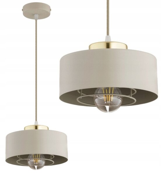 Pendelleuchte Metall Beige Gold E27 B:20 cm Modern