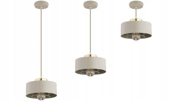 Pendelleuchte Metall Beige Gold E27 B:20 cm Modern