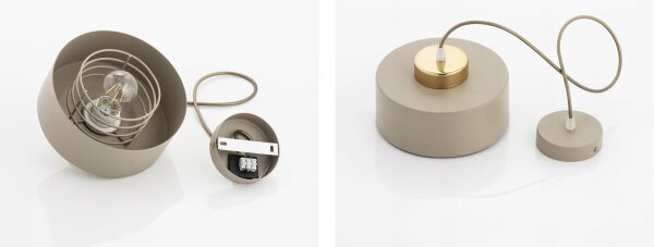 Pendelleuchte Metall Beige Gold E27 B:20 cm Modern