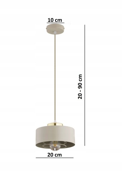 Pendelleuchte Metall Beige Gold E27 B:20 cm Modern