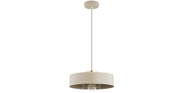 Pendelleuchte Beige Gold Metall E27 Ø30 cm rund Modern