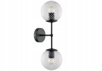 Wandlampe Up Down 2-flammig Glas Schwarz E27 H:40 cm