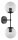 Wandlampe Up Down 2-flammig Glas Schwarz E27 H:40 cm Leuchte