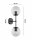 Wandlampe Up Down 2-flammig Glas Schwarz E27 H:40 cm Leuchte