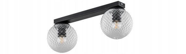 Deckenleuchte 2-flammig Glas Metall E27 40 cm lang Leuchte
