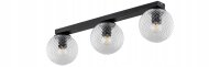 Deckenleuchte 3-flammig Glas Metall Schwarz E27 L:60 cm