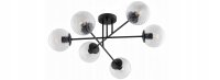Deckenleuchte 6-flammig Glas Kugel Metall E27 L:70 cm