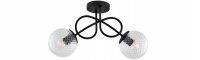 Deckenleuchte Metall Glas E27 L:40 cm 2-flammig Retro
