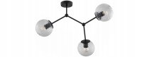 Deckenleuchte Glas Metall Schwarz 3-flammig E27 L:60 cm