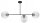 Deckenleuchte 3-flammig Glas Metall Schwarz E27 L:80 cm Leuchte
