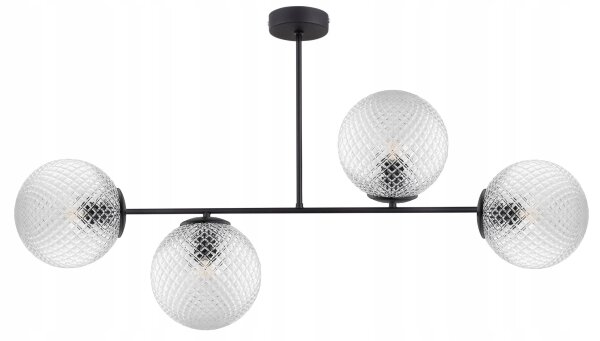 Deckenleuchte 4-flammig Metall Glas E27 L:15 cm Retro Leuchte