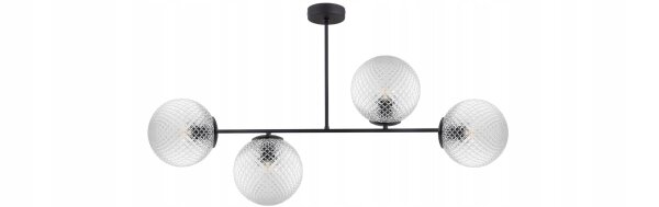 Deckenleuchte 4-flammig Metall Glas E27 L:15 cm Retro Leuchte