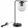 Tischlampe Glas Metall Schwarz E27 H:38 cm wohnlich Leuchte