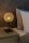 Tischlampe Glas Schirm Metall Schwarz E27 H:35 cm Retro Leuchte