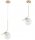 Hängelampe Retro Schirm Glas Metall Gold E27 B:15 cm Leuchte