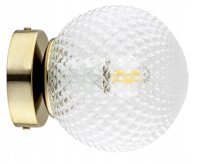 Wandleuchte Retro Glas Schirm Metall Gold E27 L:15 cm