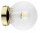 Wandleuchte Retro Glas Schirm Metall Gold E27 L:15 cm Leuchte