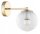Wandlampe Retro Schirm Glas Metall Gold E27 T:20 cm Leuchte