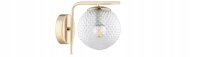 Wandleuchte Glas Schirm Metall Gold E27 T:15 cm Retro