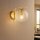 Wandleuchte Glas Schirm Metall Gold E27 T:15 cm Retro Leuchte