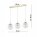 Pendelleuchte 3-flammig Glas Metall Gold E27 60 cm Leuchte