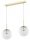 Pendelleuchte 2-flammig Glas Metall Gold E27 40 cm Leuchte