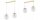 Pendelleuchte 2-flammig Glas Metall Gold E27 40 cm Leuchte