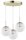 Pendelleuchte 3-flammig Gold Metall Glas E27 B:30 cm Leuchte