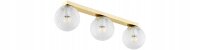 Deckenleuchte 3-flammig Glas Metall Gold E27 L:60 cm