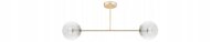 Deckenlampe Glas Metall Gold 2-flammig E27 70 cm Retro