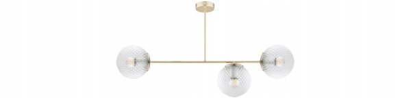 Deckenleuchte 3-flammig Glas Gold E27 80 cm Retro Leuchte