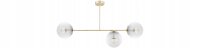 Deckenleuchte 3-flammig Glas Gold E27 80 cm Retro