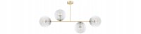 Deckenleuchte 4-flammig Glas Metall Gold E27 80 cm