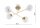 Deckenleuchte 4-flammig Glas Metall Gold E27 B:70 cm Leuchte