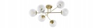 Deckenleuchte 6-flammig Gold Metall Glas E27 B:70 cm